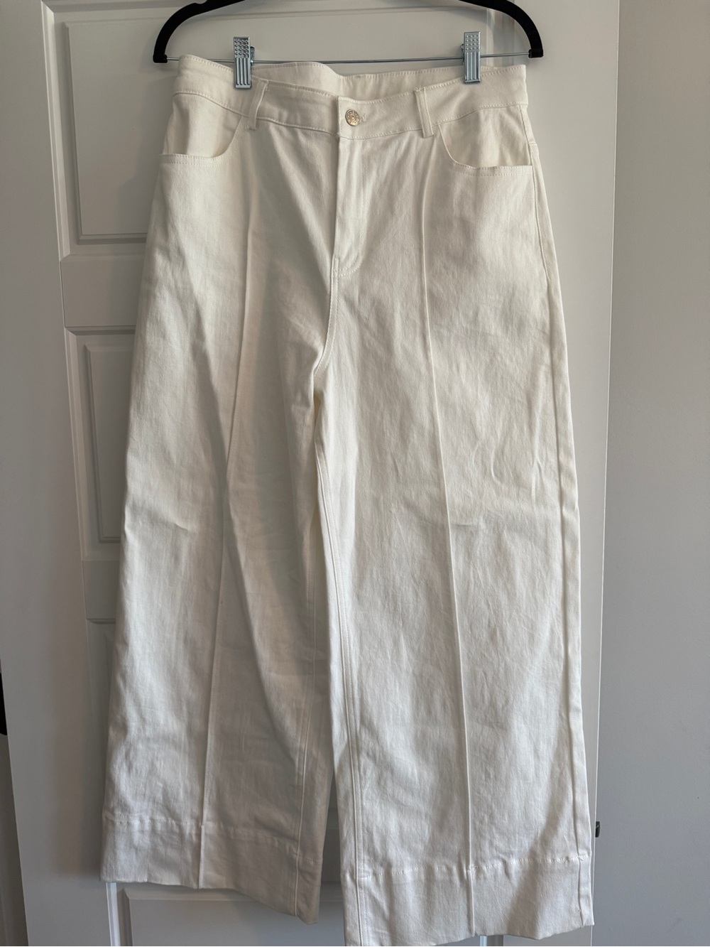 Entro High-Waist Wide-Leg Pants in White - Picture 2 of 4